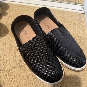 Arezzo Black Textured Women's Loafers